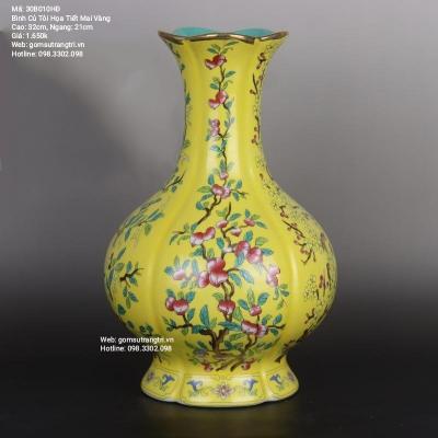 BÌNH CỦ TỎI HỌA TIẾT MAI VÀNG - SẢN PHẨM TRANG TRÍ NHÀ CỬA - QUÀ TẶNG CAO CẤP